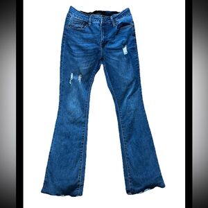 Women's Distressed Blue Jeans
